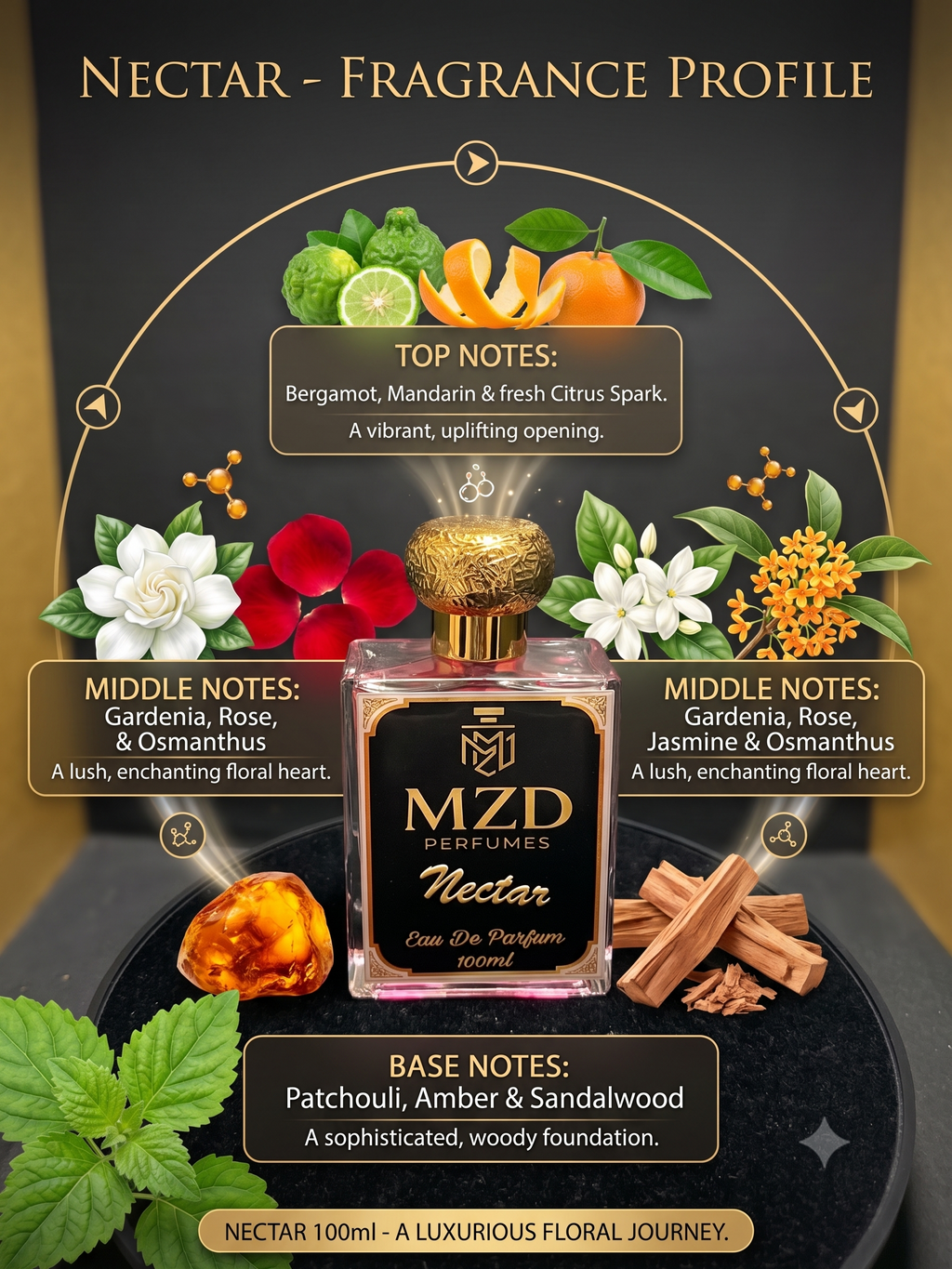 "Nectar" Eau de Parfum -by MZD Perfumes