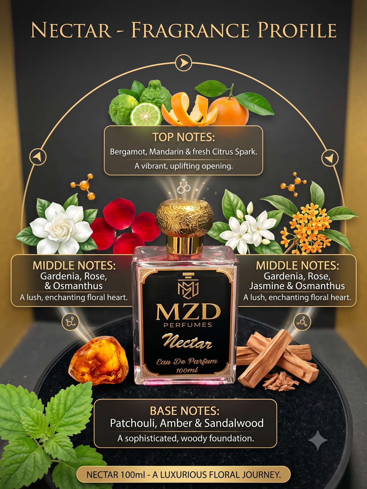 "Nectar" Eau de Parfum -by MZD Perfumes