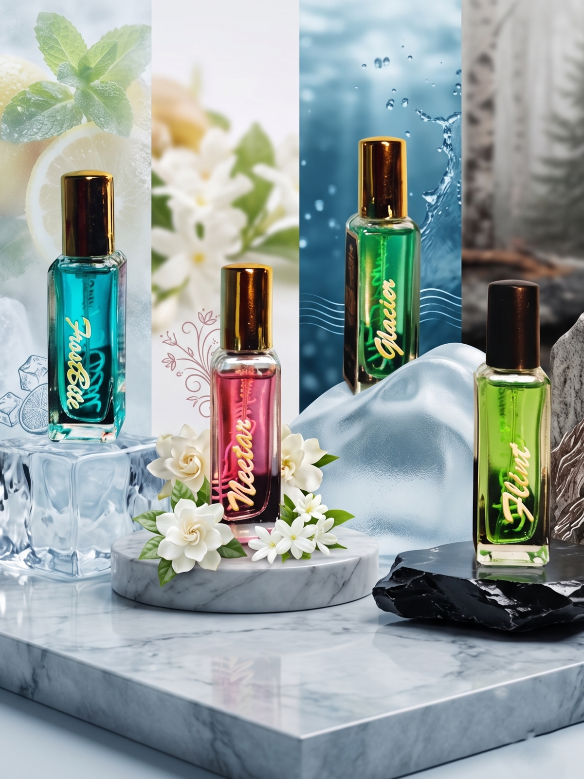 "FrostBite, Glacier, Flint & Nectar" Legacy Edition Eau De Parfum Combo (4 × 20ml)